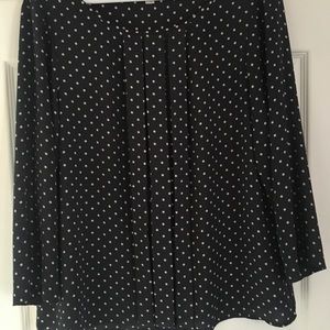 Charcoal Grey and Pink Polka dot dress shirt.